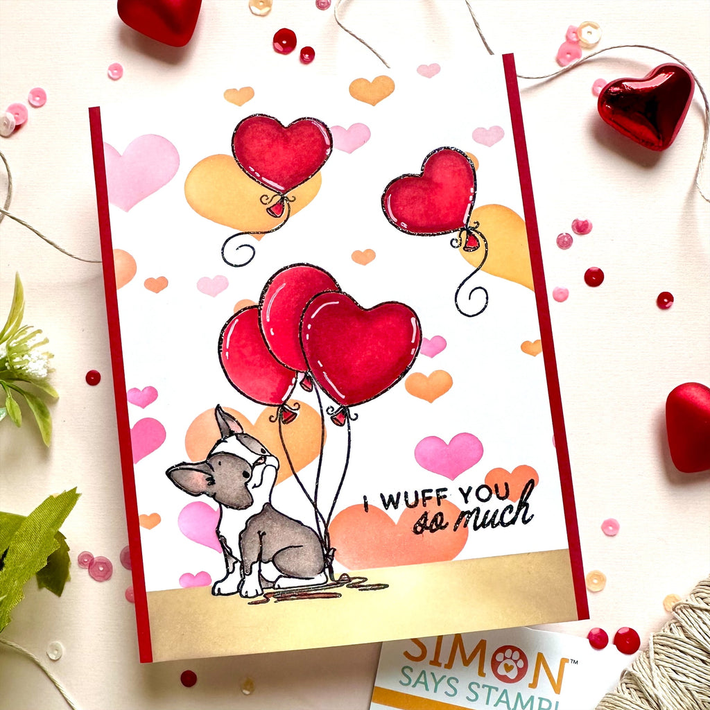 Simon Says Stamp Set of 4 Stencils Outline Hearts 1066stc To Love Love Card