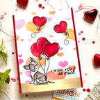 Simon Says Stamp Set of 4 Stencils Outline Hearts 1066stc To Love Love Card