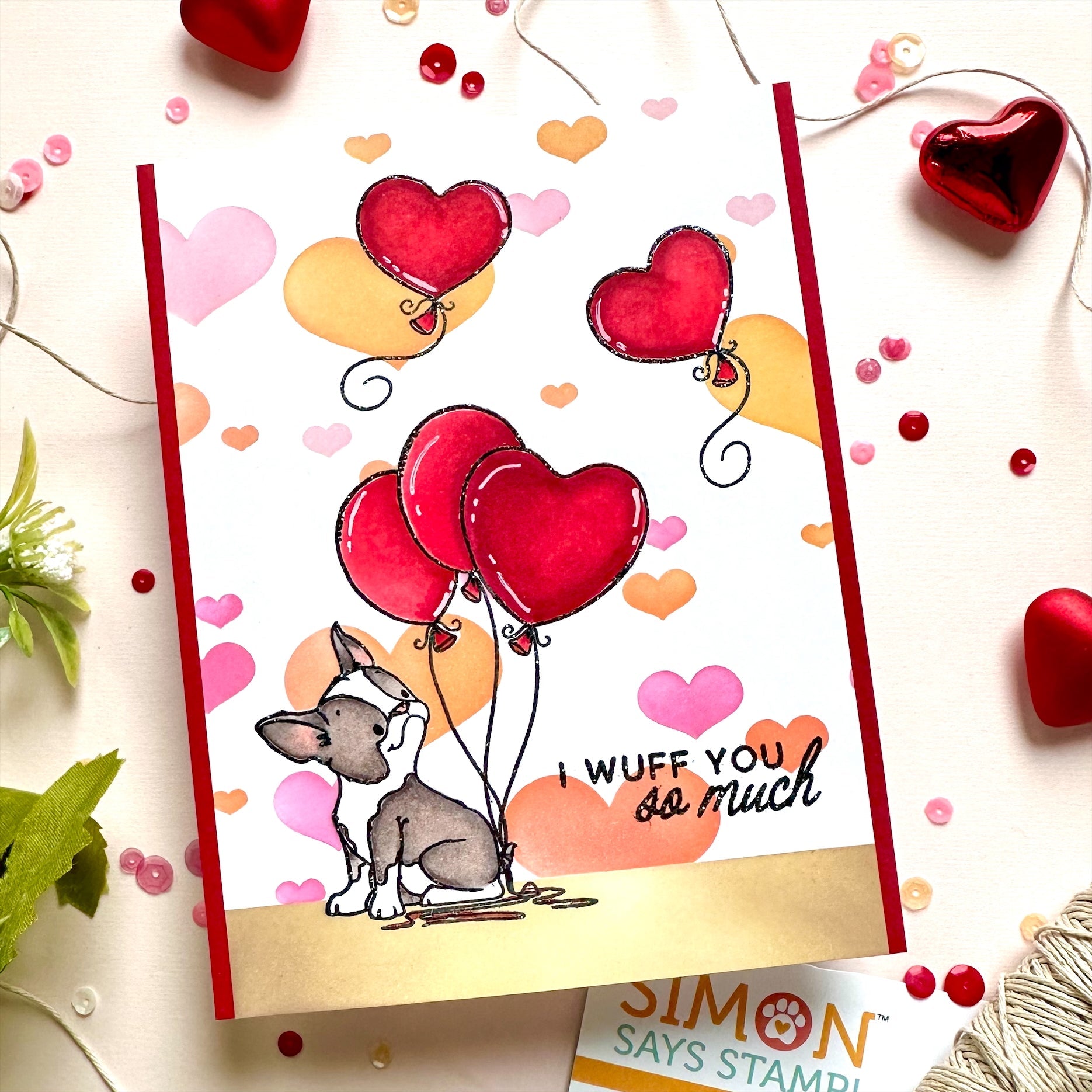 Simon Says Stamp Set of 4 Stencils Outline Hearts 1066stc To Love Love Card