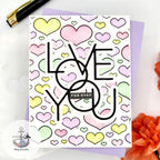Simon Says Stamp Set of 4 Stencils Outline Hearts 1066stc To Love Love Card