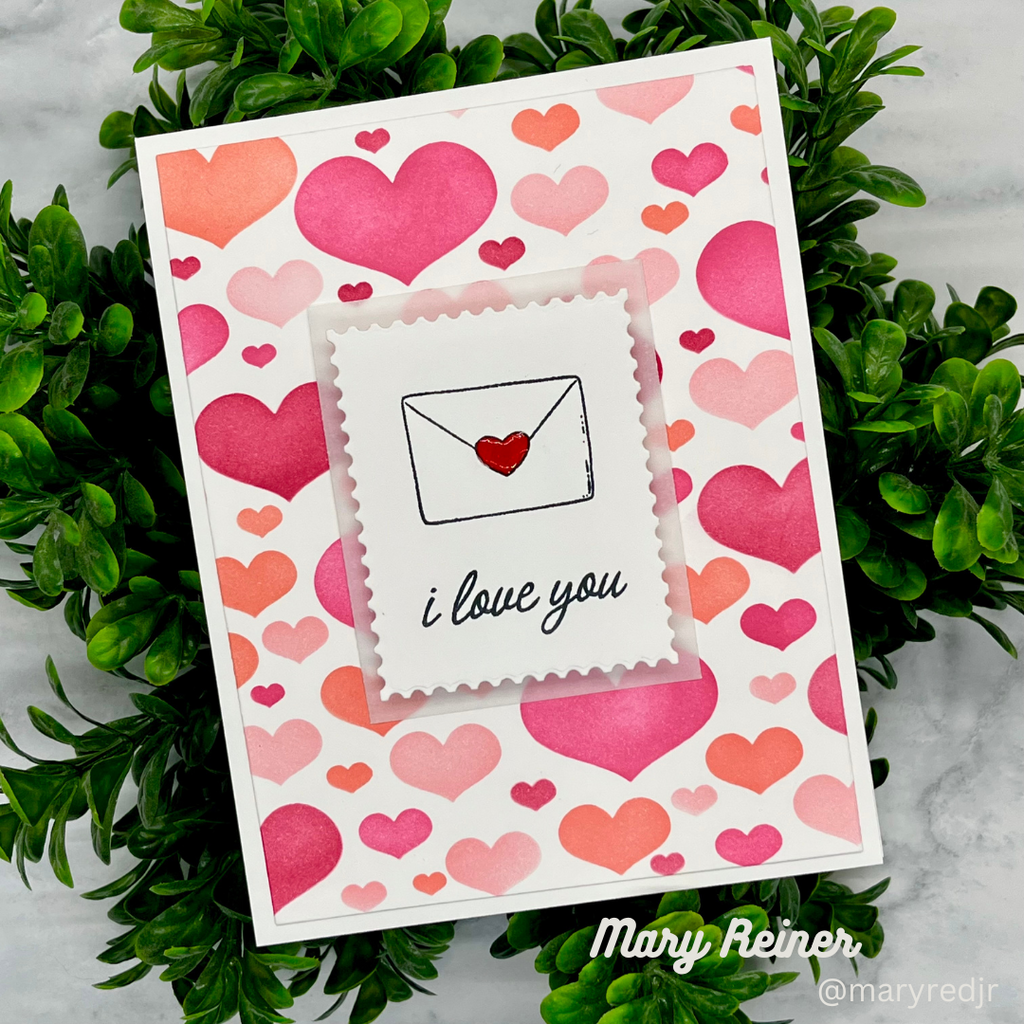 Simon Says Stamp Set of 4 Stencils Outline Hearts 1066stc To Love Love Card