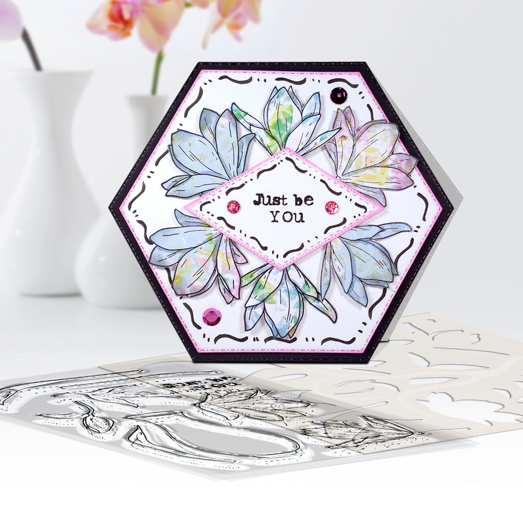 Polkadoodles Beautiful Anemone Color & Create Stencil pd8755 be you