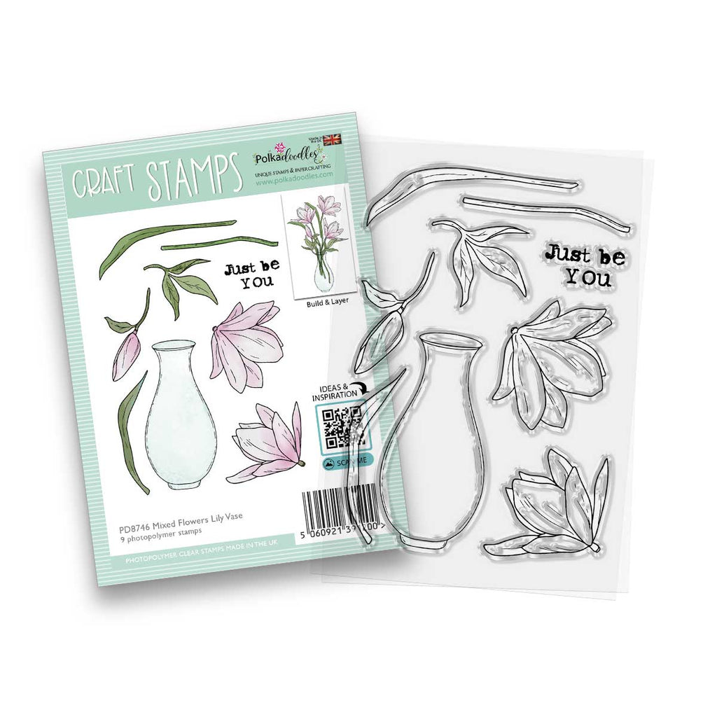 Polkadoodles Beautiful Anemone Color & Create Stencil pd8755