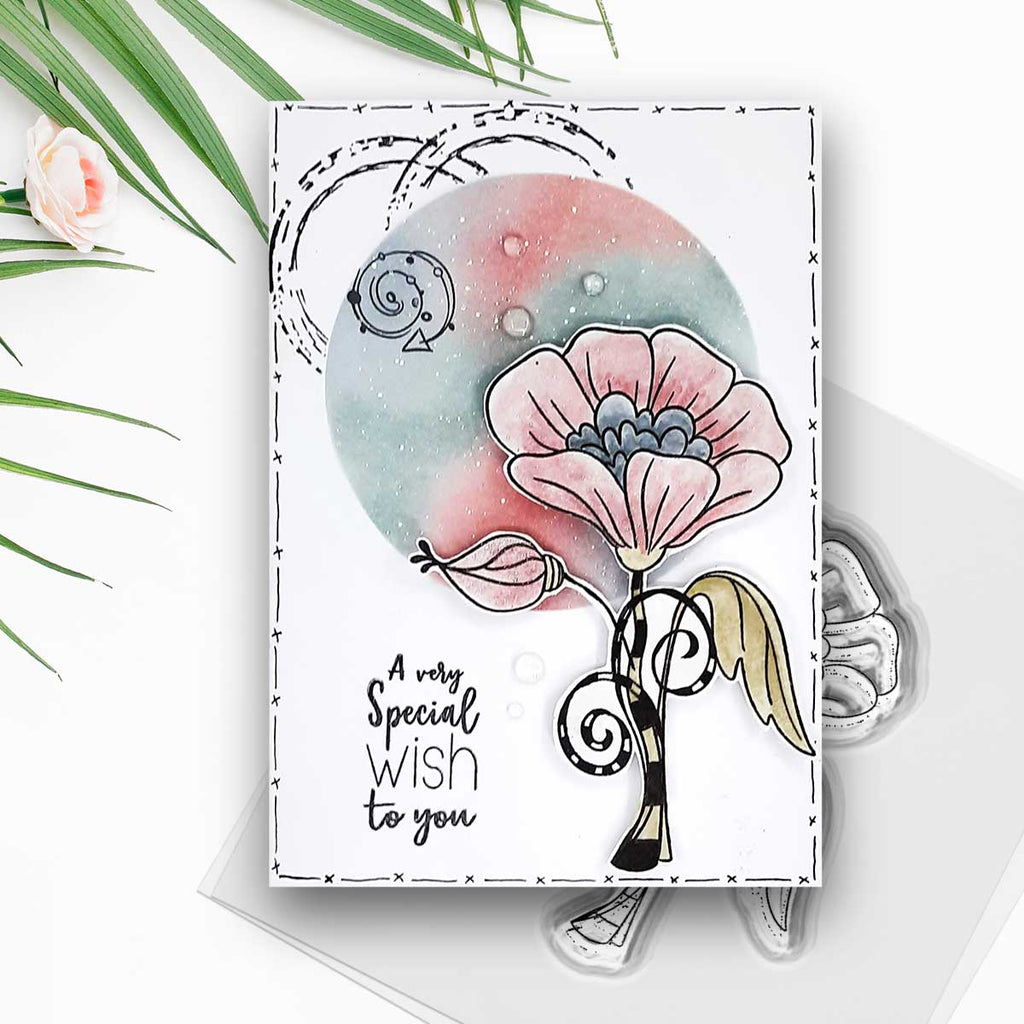 Polkadoodles Quirky Flower 1 Clear Stamp pd8768 special wish