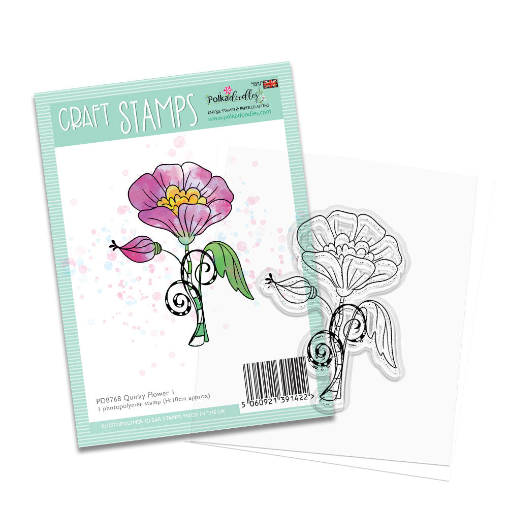 Polkadoodles Quirky Flower 1 Clear Stamp pd8768
