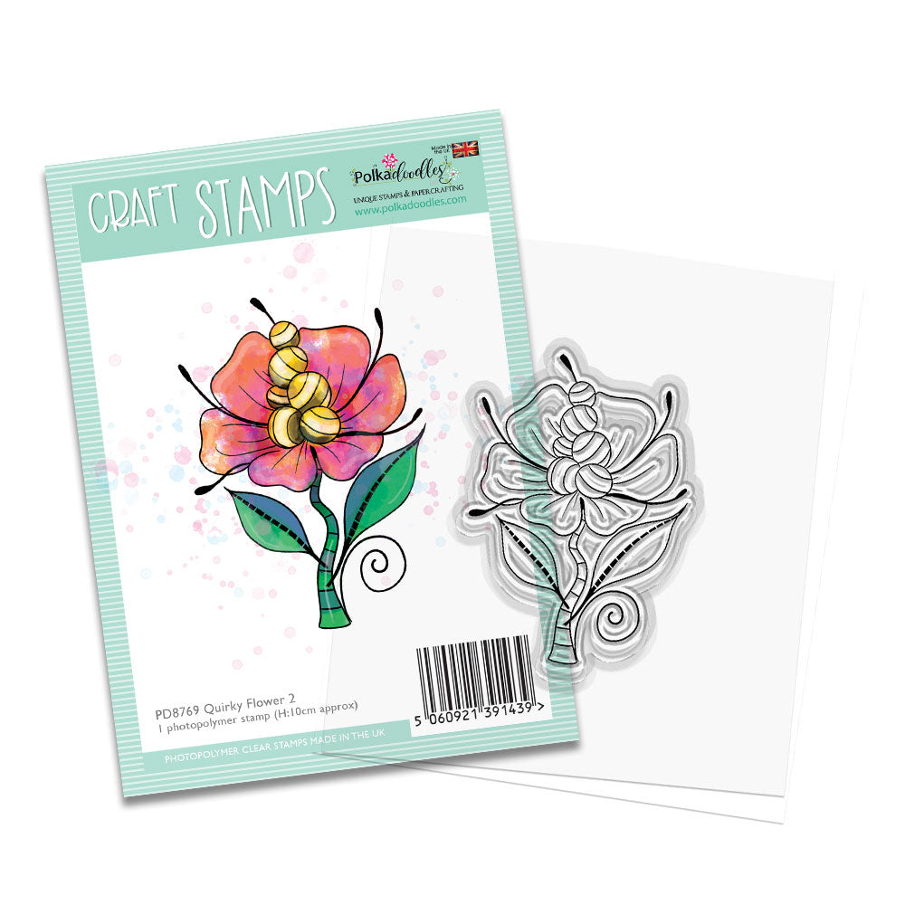 Polkadoodles Quirky Flower 2 Clear Stamp pd8769
