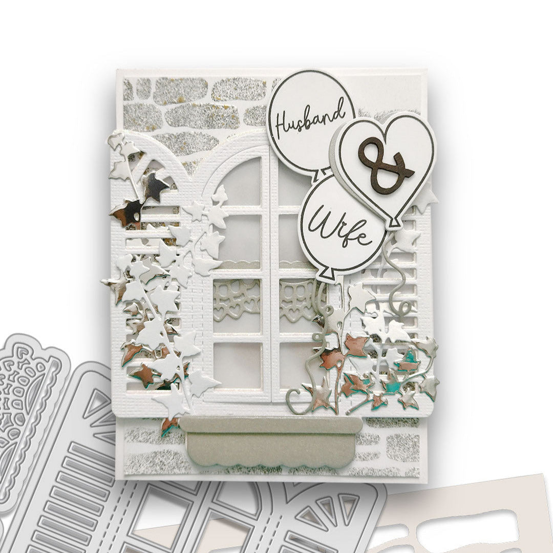 Polkadoodles Pretty Shutter Window Dies pd8842 husband wife