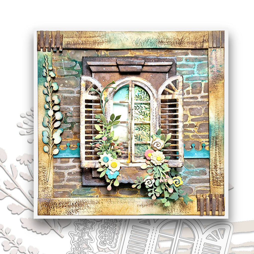 Polkadoodles Pretty Shutter Window Dies pd8842 rustic