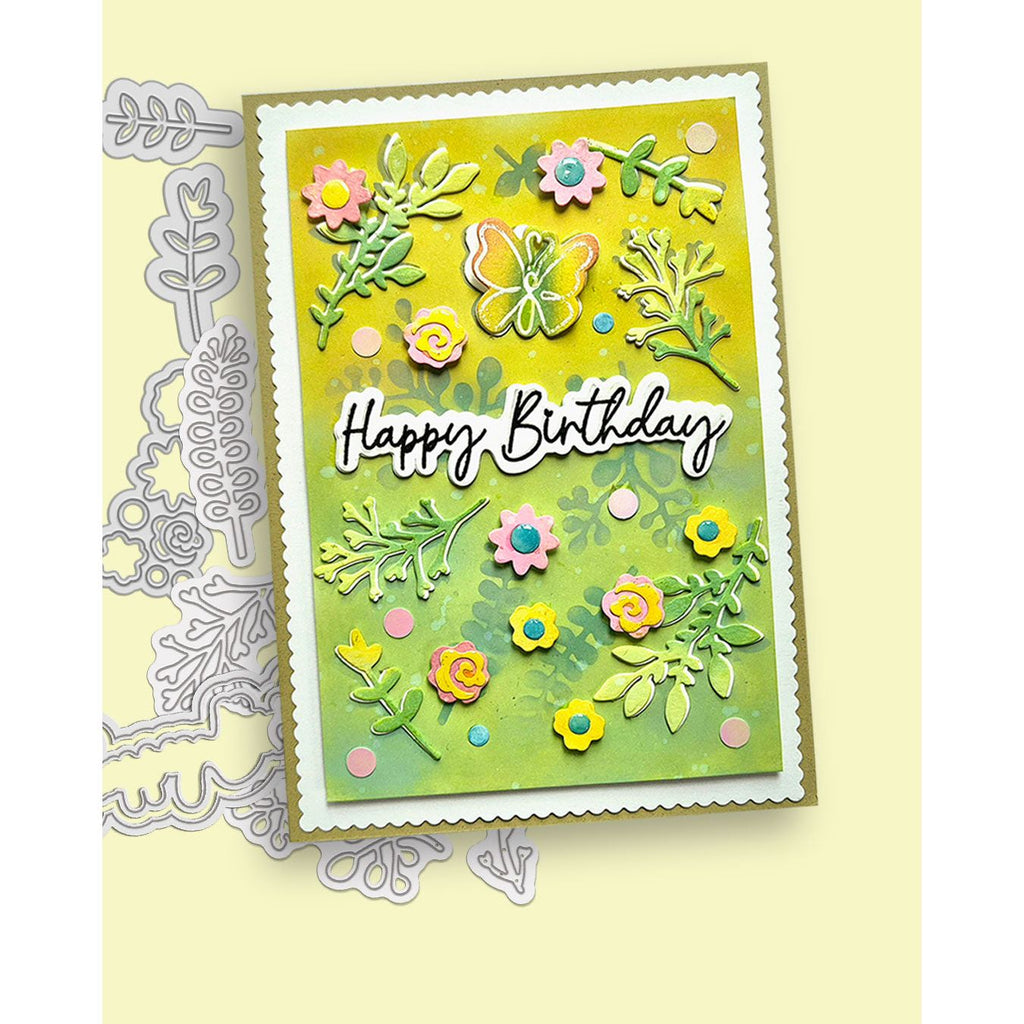 Polkadoodles Botanical Foliage Dies pd8877 birthday