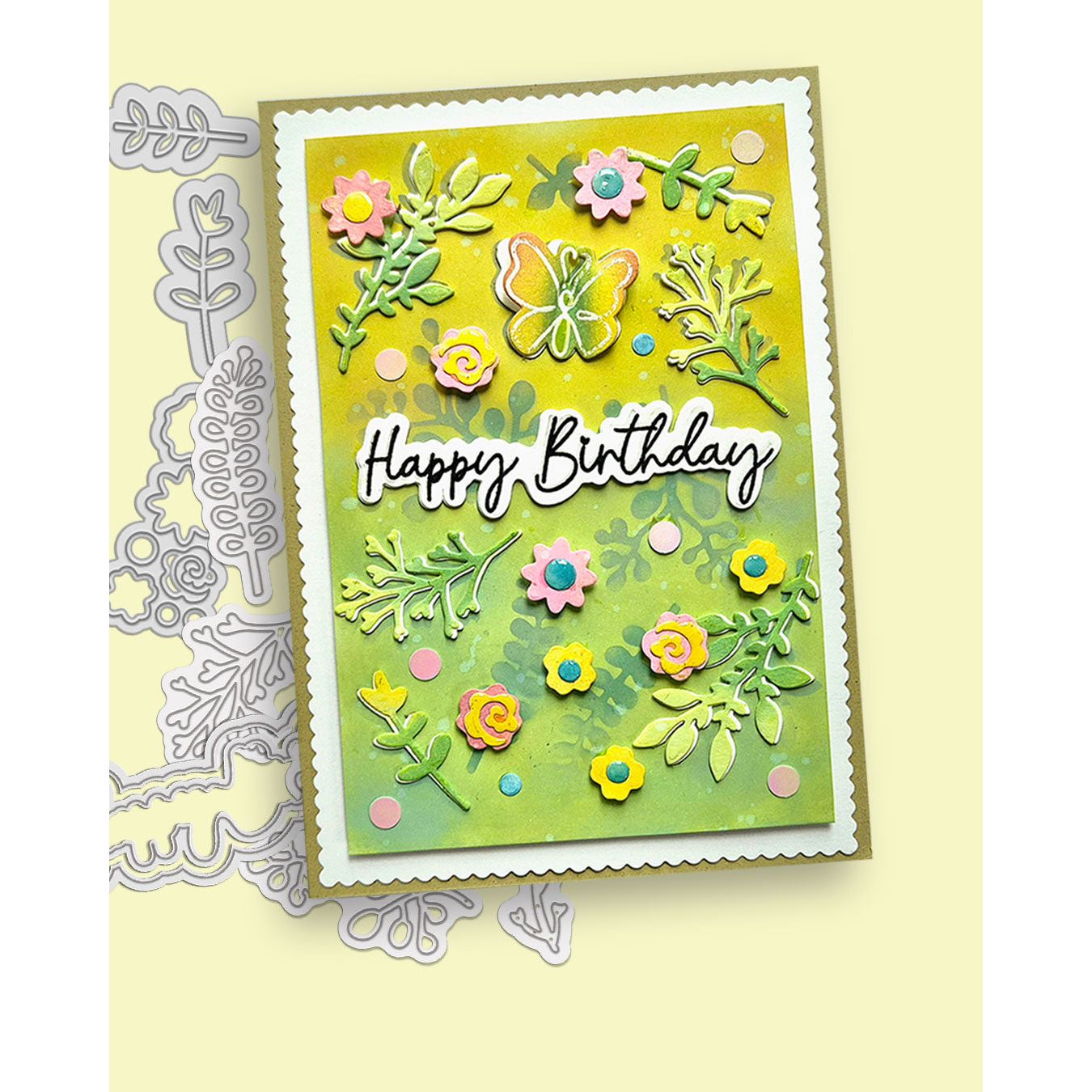 Polkadoodles Botanical Foliage Dies pd8877 birthday