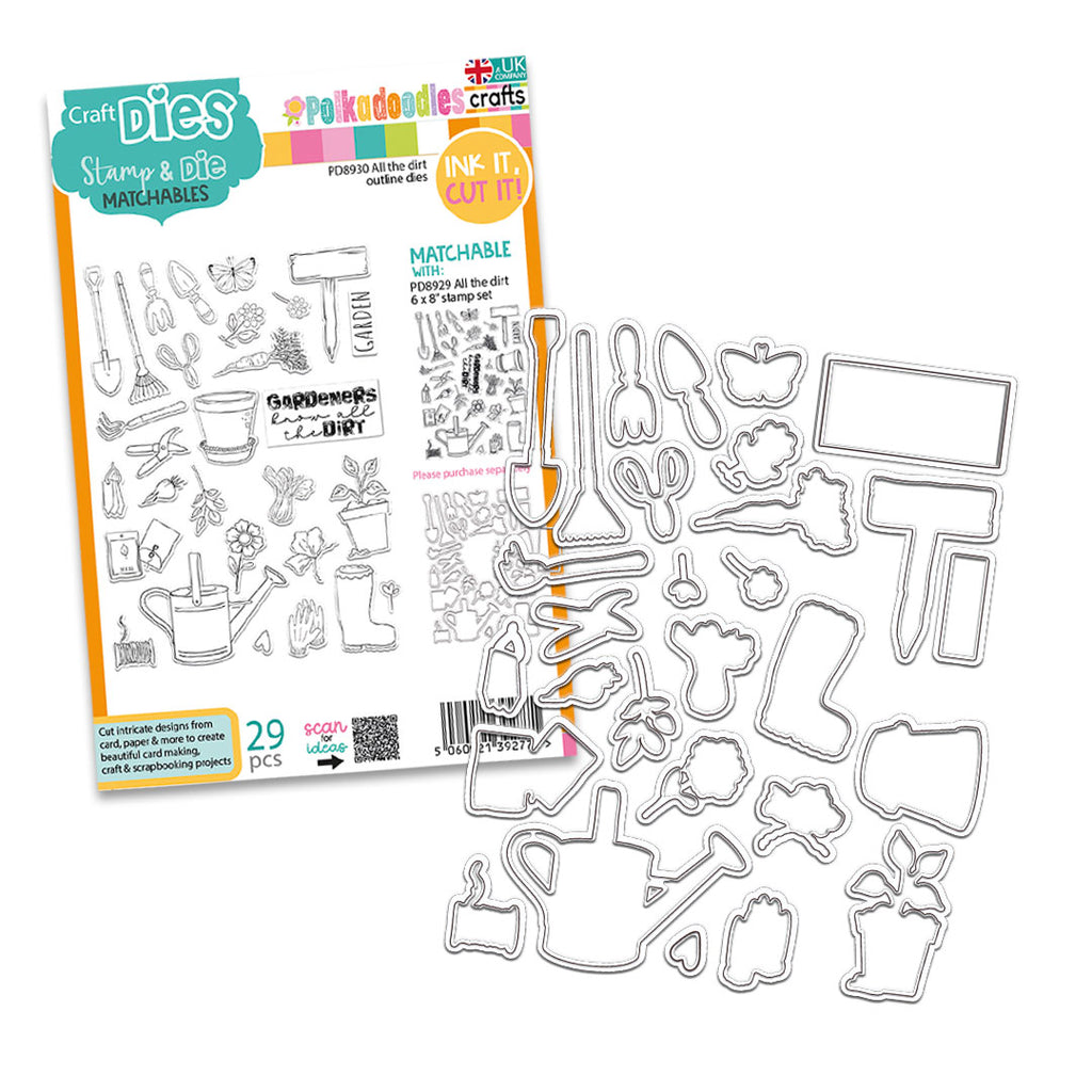 Polkadoodles All the Dirt Outline Dies pd8930