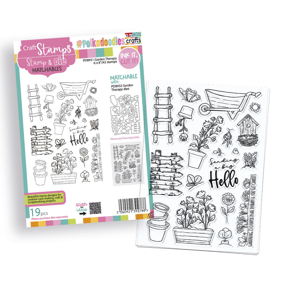 Polkadoodles Garden Therapy Clear Stamps pd8931