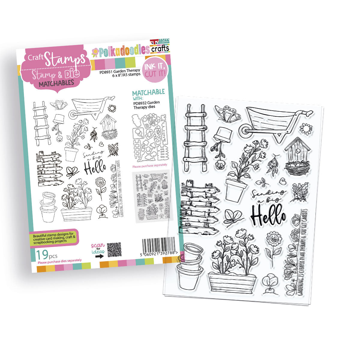 Polkadoodles Garden Therapy Clear Stamps pd8931