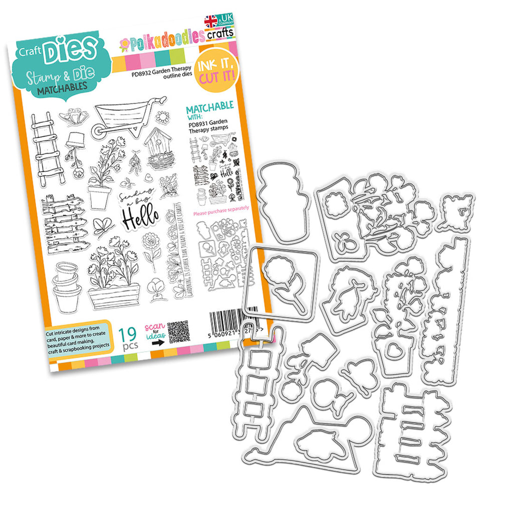Polkadoodles Garden Therapy Outline Dies pd8932