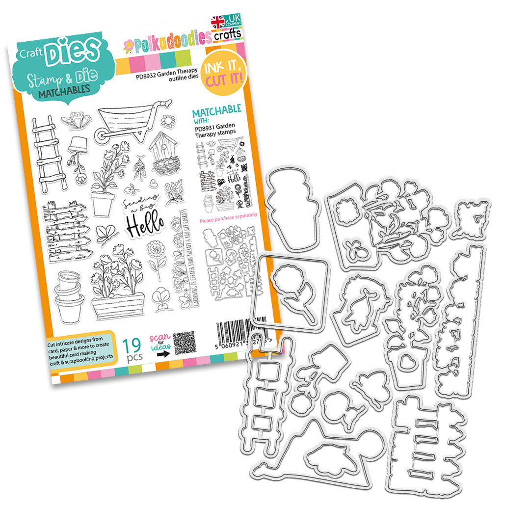 Polkadoodles Garden Therapy Outline Dies pd8932