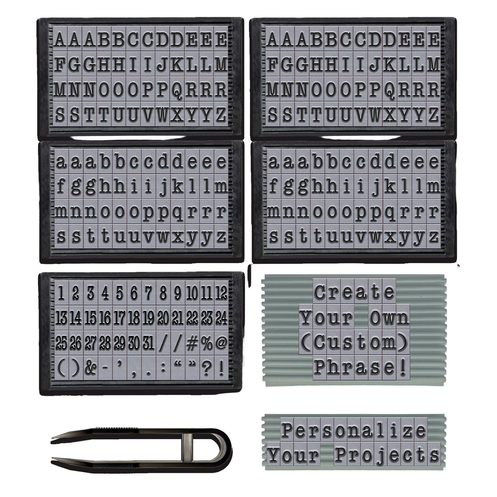 PEGZ V2 American Typewriter Font Connectable Alphabet Stamp Trays cu-v265753