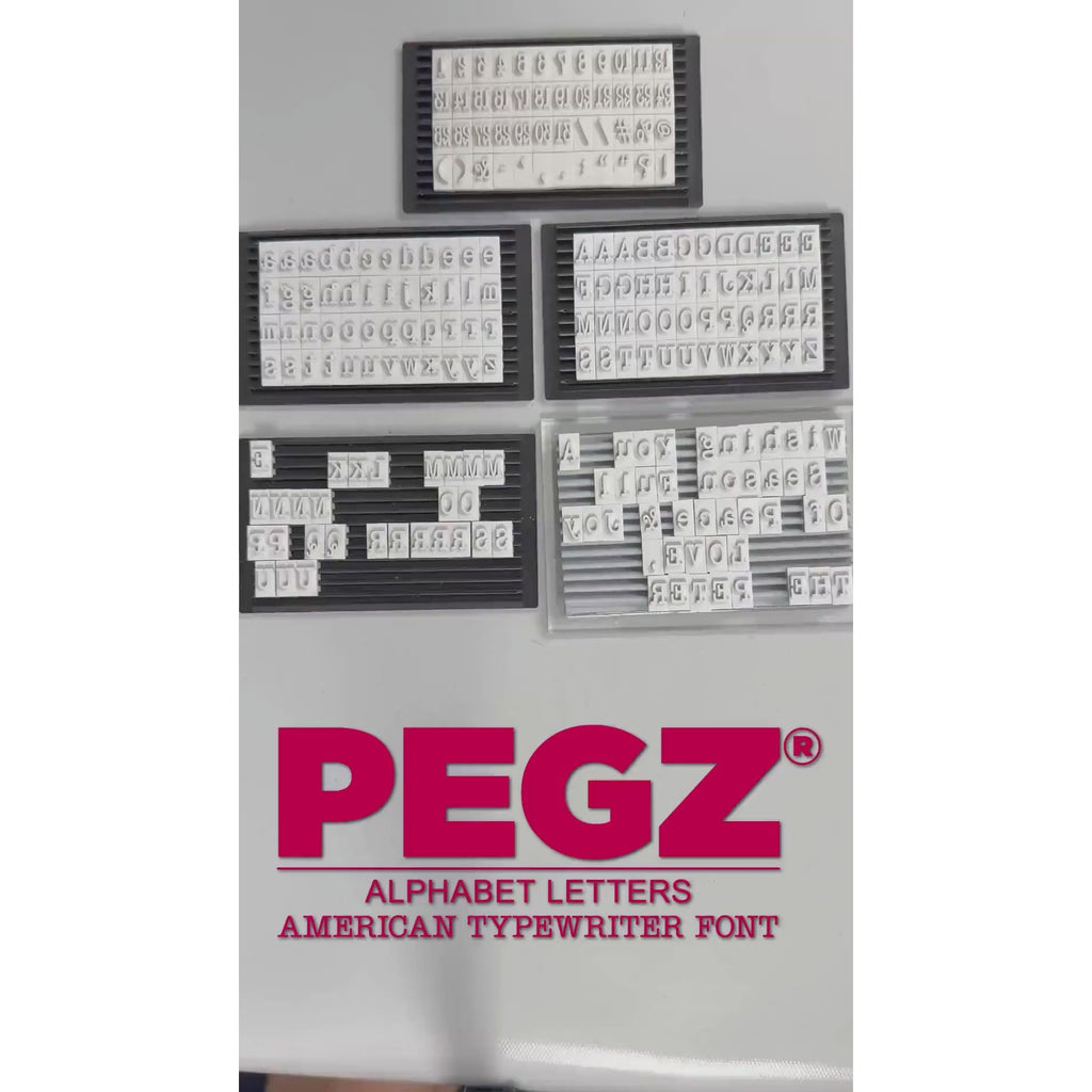 PEGZ V2 American Typewriter Font Connectable Alphabet Stamp Trays cu-v265753 Video