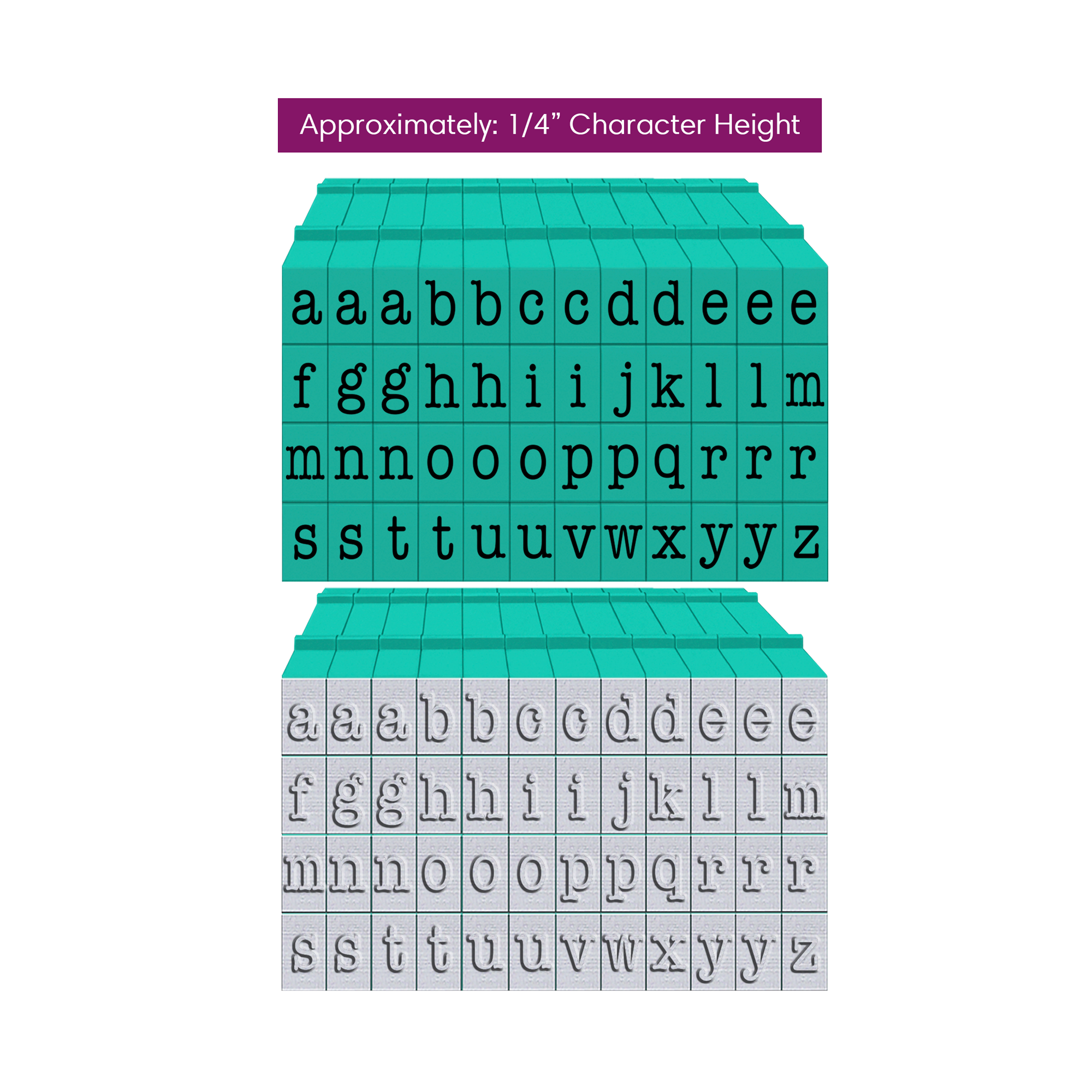 PEGZ V2 Lowercase American Typewriter Font Connectable Alphabet Stamps cu-v261977
