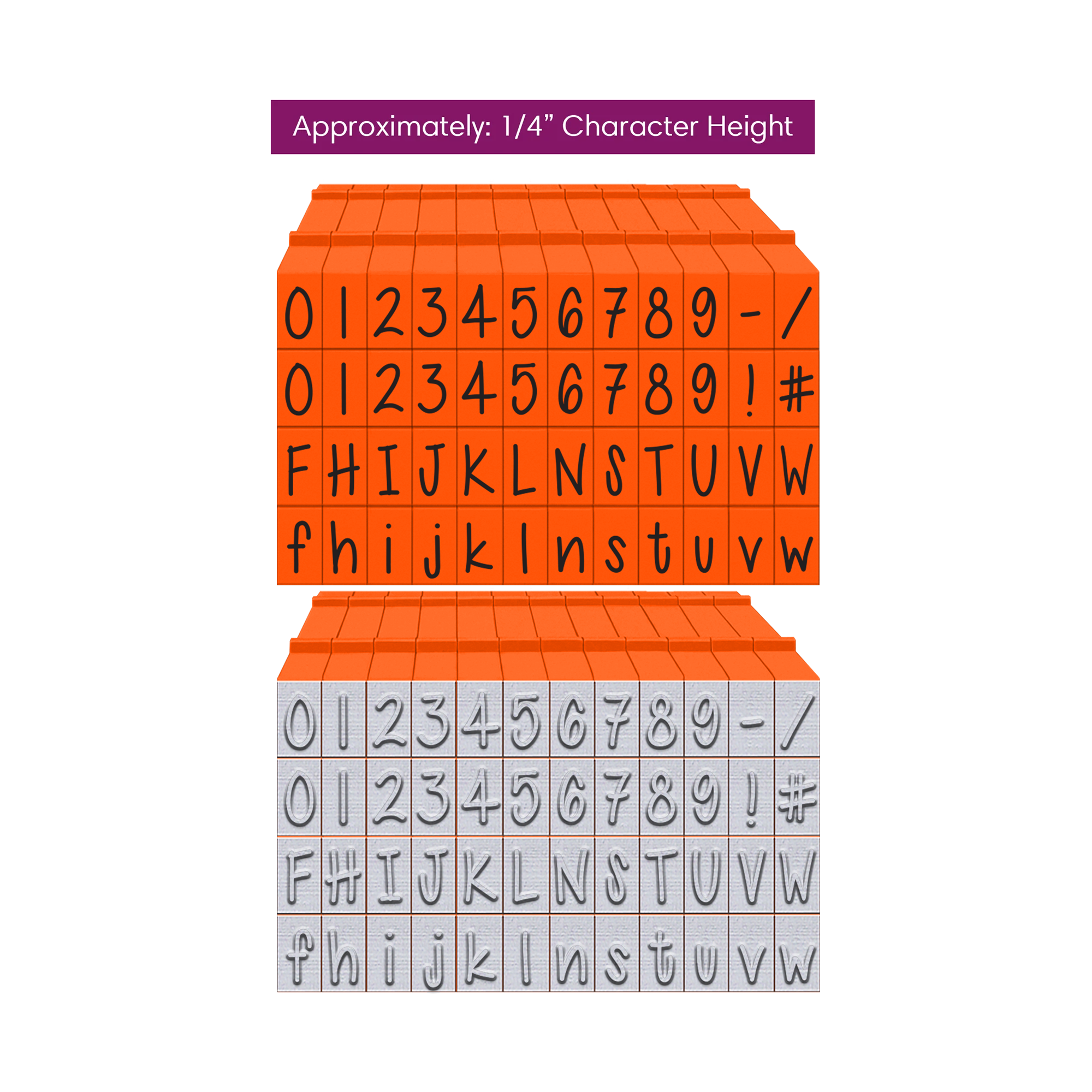 PEGZ V2 Numbers And Symbols Orange Crush Font Connectable Alphabet Stamps cu-v263742