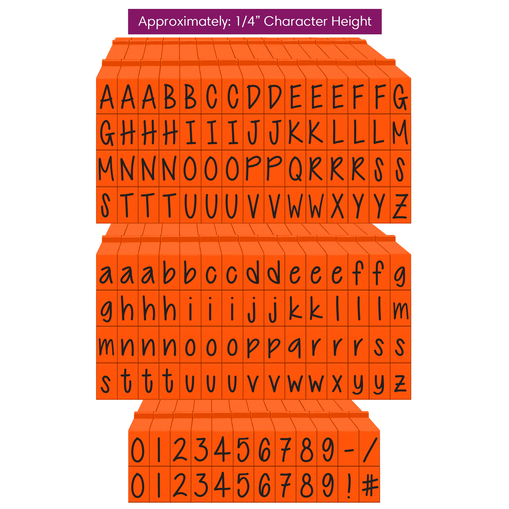 PEGZ V2 Orange Crush Font Connectable Alphabet Stamps cu-v263766