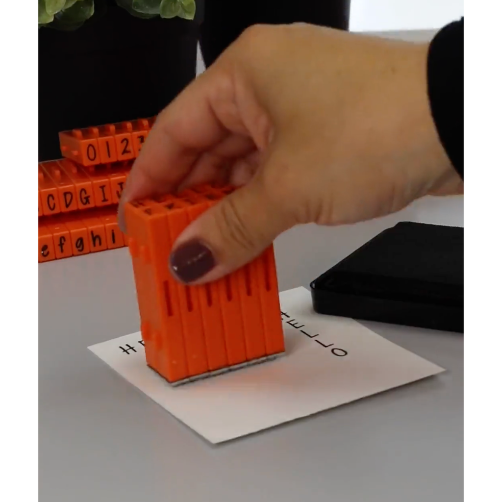 PEGZ V2 Orange Crush Font Connectable Alphabet Stamps cu-v263766 Alternate Hello Card