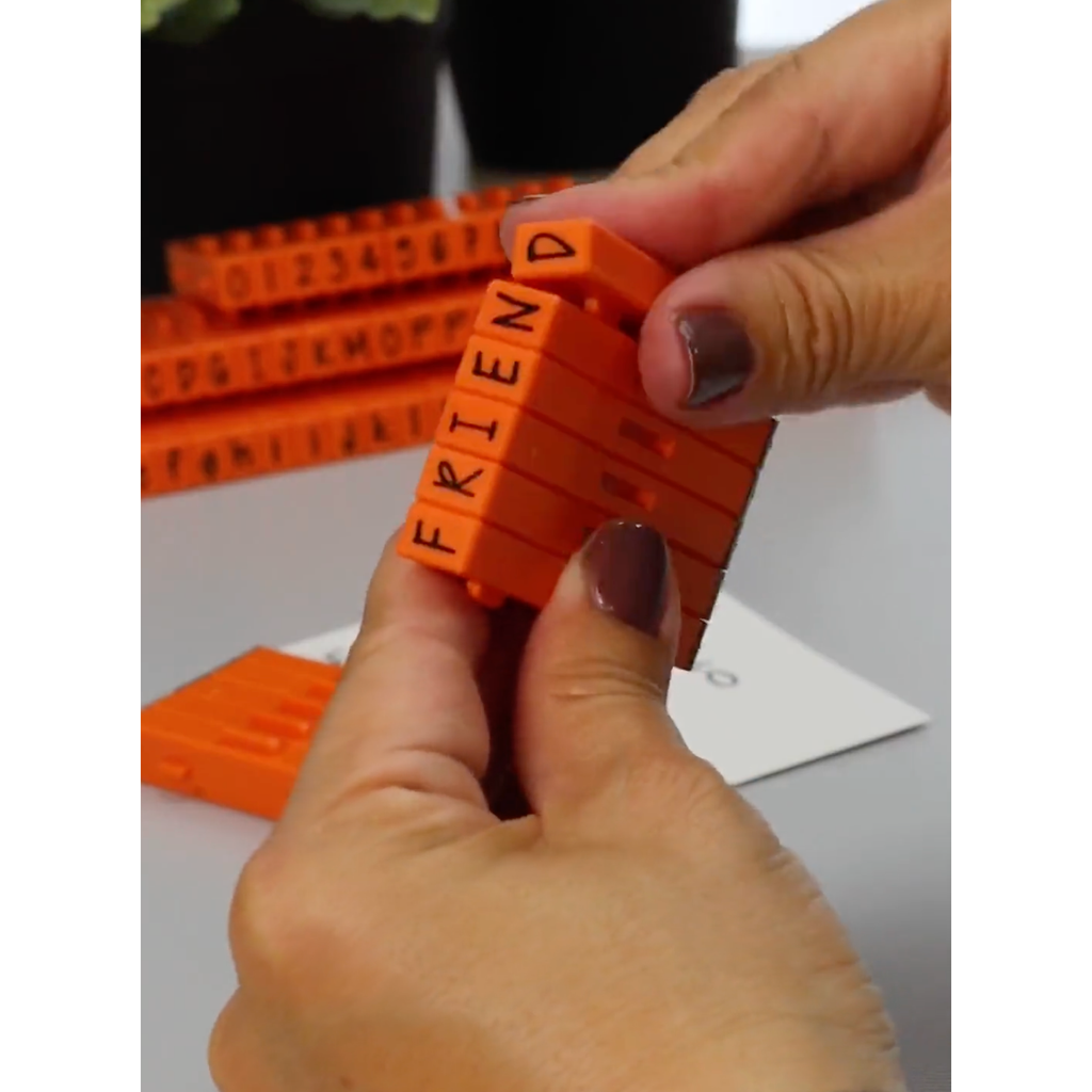 PEGZ V2 Orange Crush Font Connectable Alphabet Stamps cu-v263766 Friend Card