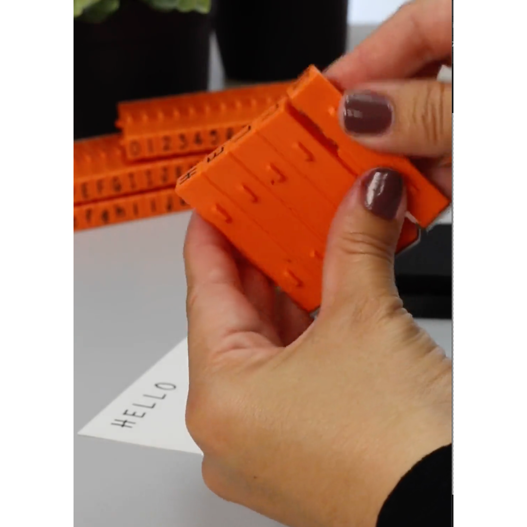 PEGZ V2 Orange Crush Font Connectable Alphabet Stamps cu-v263766 Hello Card