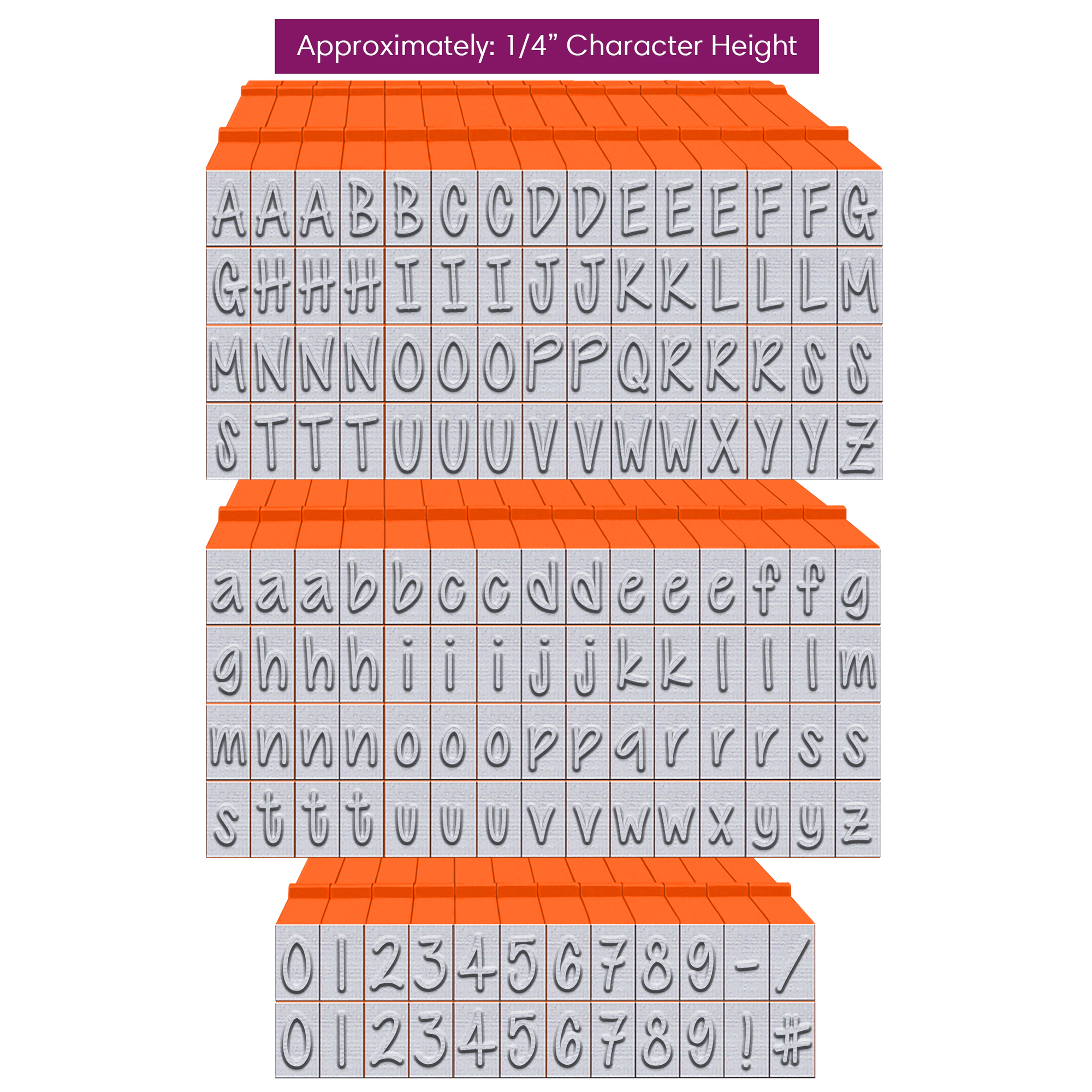PEGZ V2 Orange Crush Font Connectable Alphabet Stamps cu-v263766 Product Image