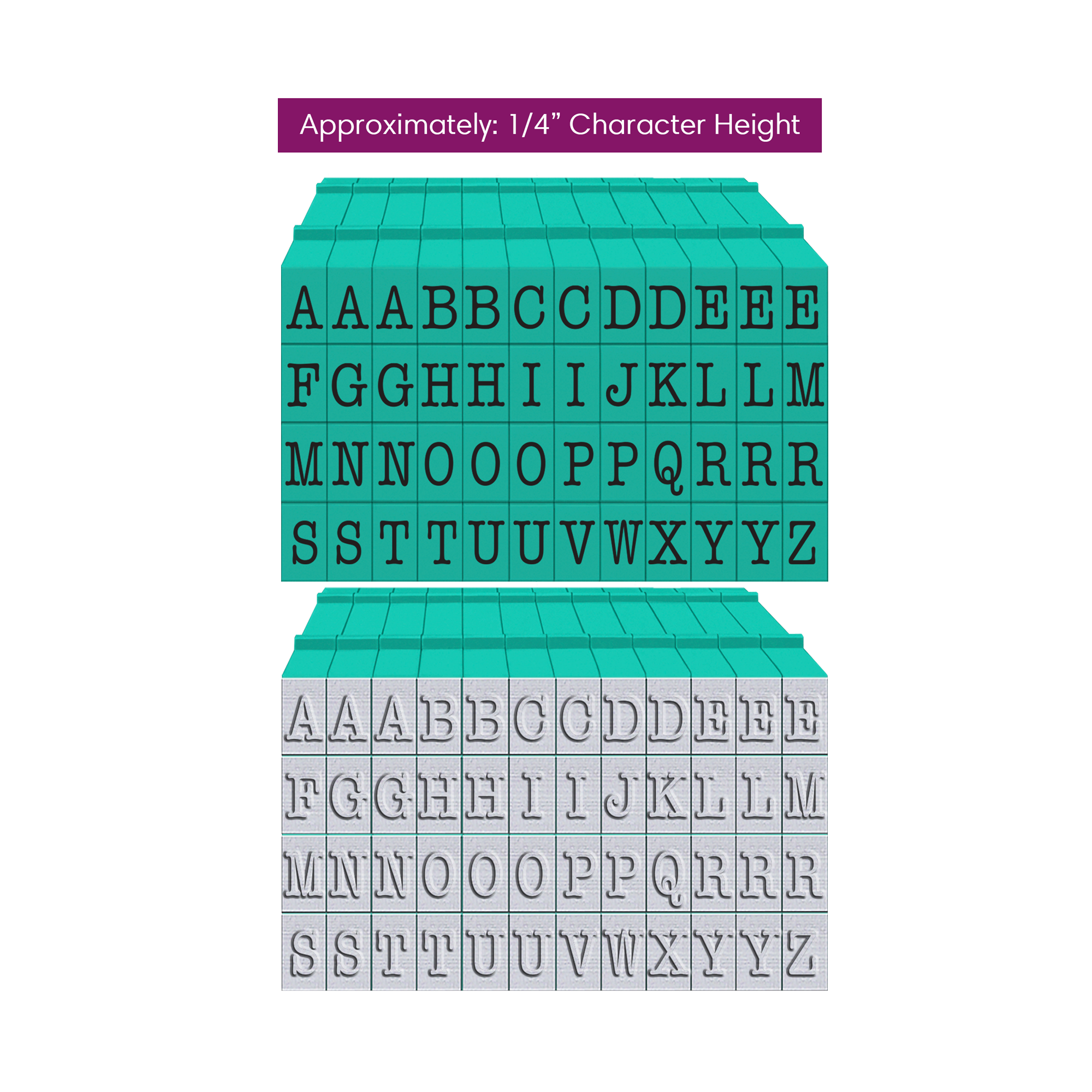 PEGZ V2 Uppercase American Typewriter Font Connectable Alphabet Stamps cu-v261960