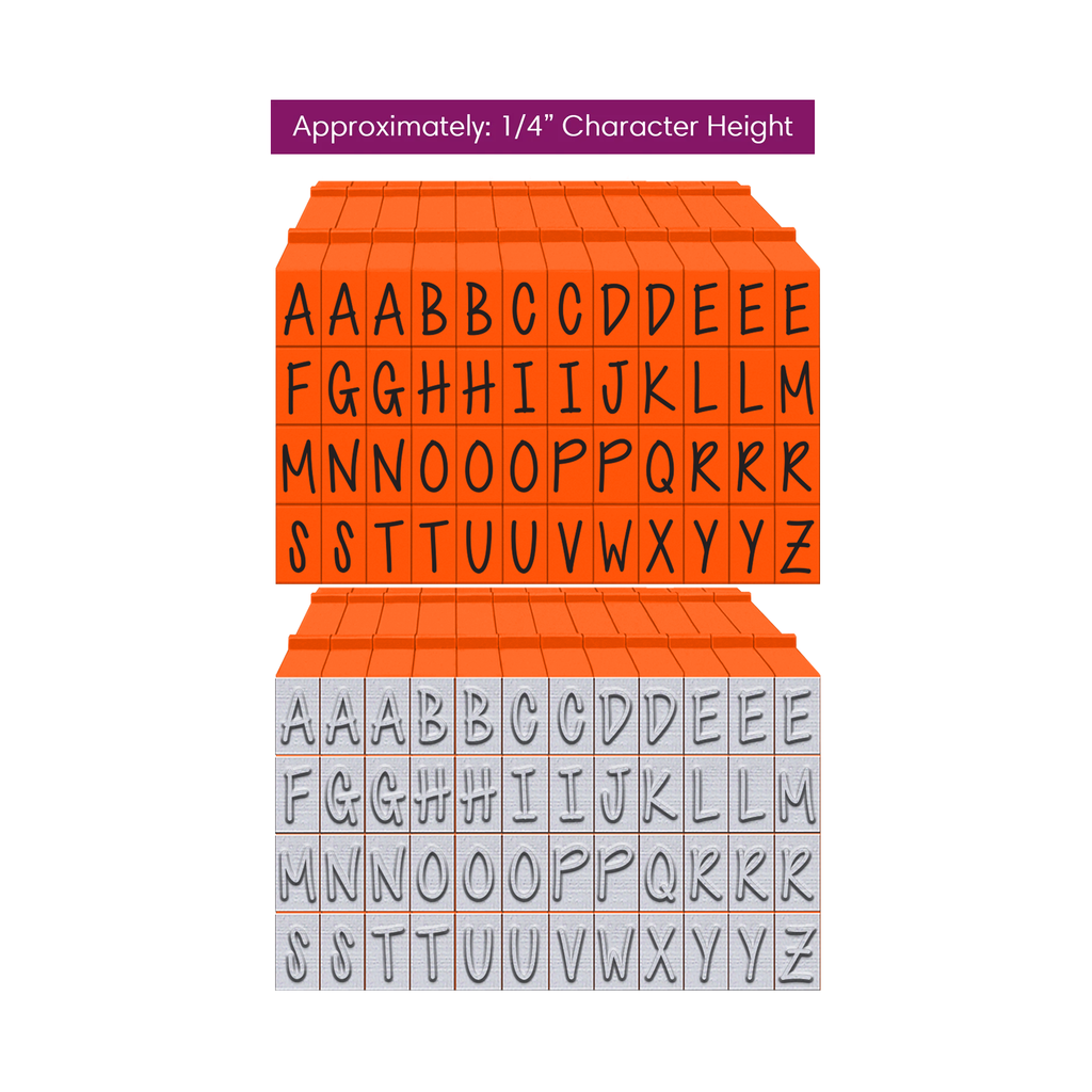 PEGZ V2 Uppercase Orange Crush Font Connectable Alphabet Stamps cu-v263728