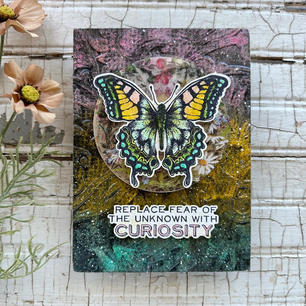 Tim Holtz Perspective Stamps with Simon Says Stamp Dies Bundle setps25 Curiosity Card | color-code:ALT03