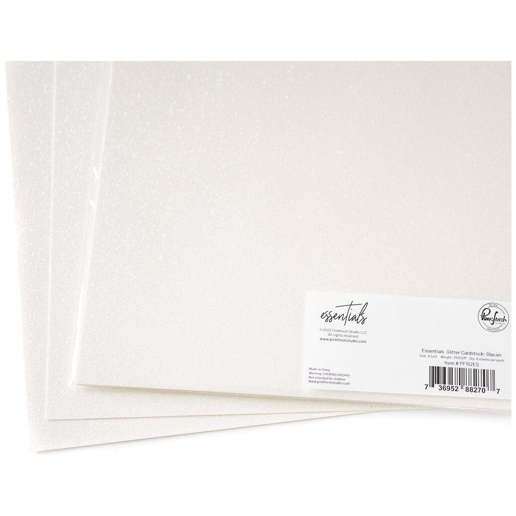 Pinkfresh Studio Essentials Glitter Cardstock Glacier pf152es Detailed Product Image