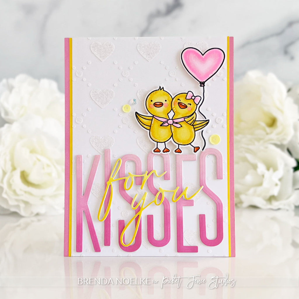 Picket Fence Studios Kisses for You Word Dies pfsd-411 chicks