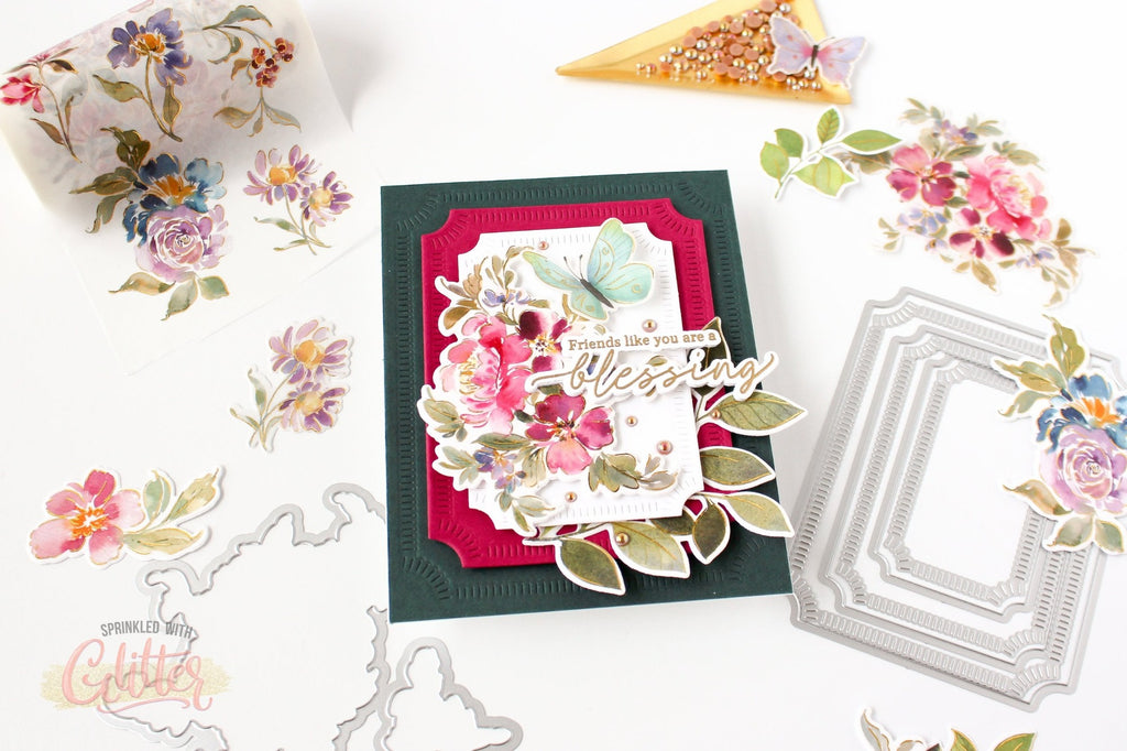 Pinkfresh Studio Artsy Floral Bundle Friendship Blessings Card | color-code:ALT06