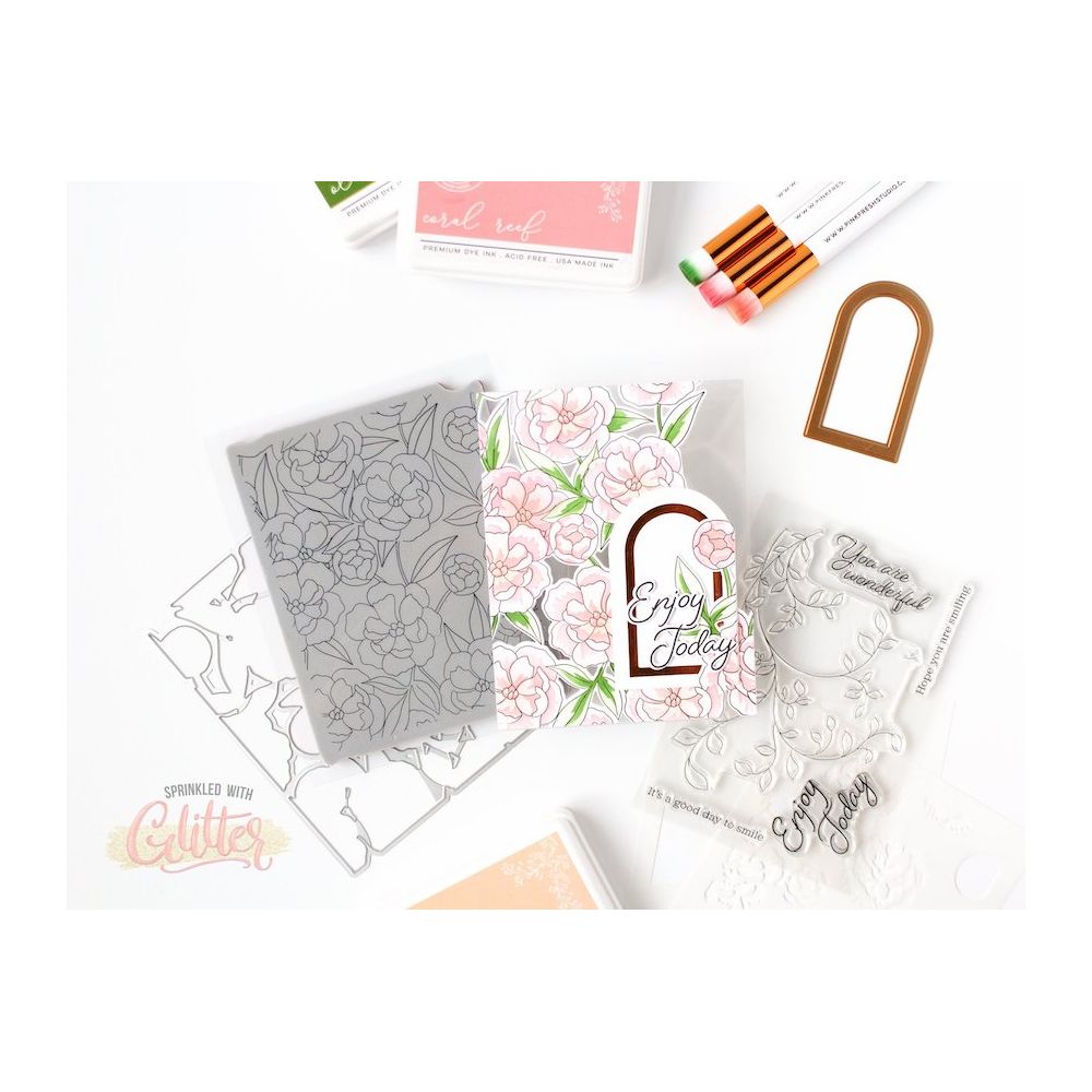 PinkFresh Studio Pretty Blossoms Die 200323 See Through Acetate Card | color-code:ALT01
