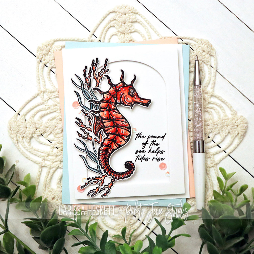 Picket Fence Studios Seahorses of the Sea Clear Stamps oc-134 tides rise