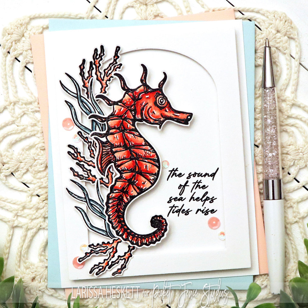 Picket Fence Studios You Octopi My Thoughts Clear Stamps oc-137 sea horse