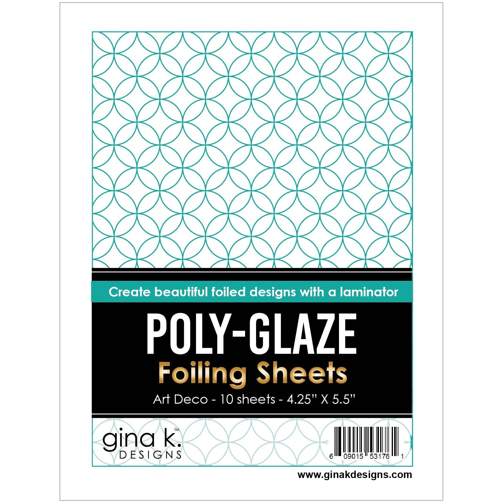 Gina K Designs ART DECO Poly-Glaze Foiling Sheets pgfad