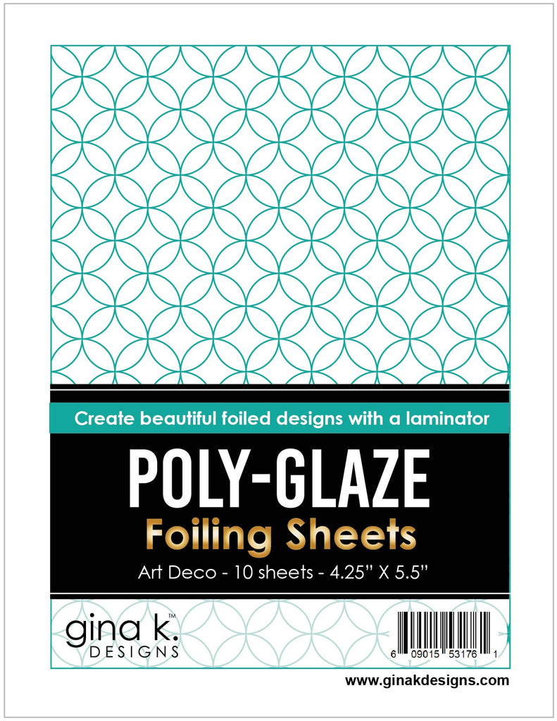 Gina K Designs ART DECO Poly-Glaze Foiling Sheets pgfad