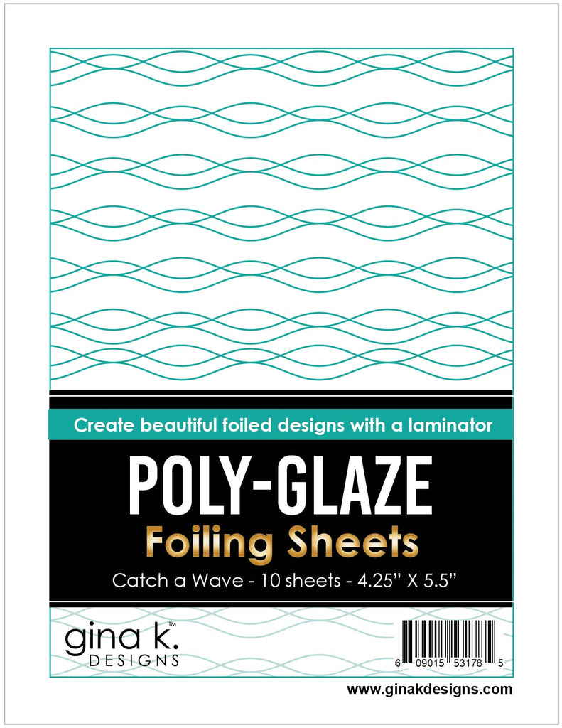 Gina K Designs CATCH A WAVE Poly-Glaze Foiling Sheets pgfcw