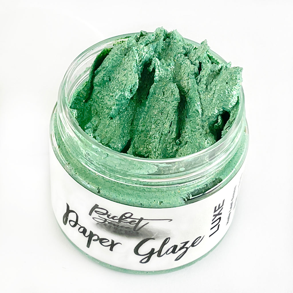Picket Fence Studios Paper Glaze Luxe Holly Leaf Green pgl-115 jar