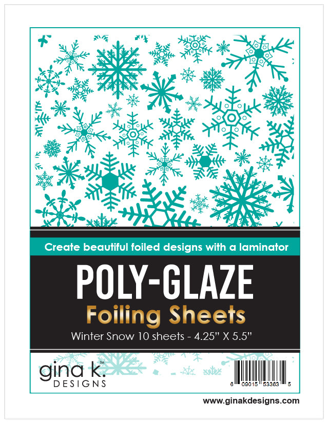 Gina K Winter Snow Poly-Glaze Foiling Sheets 