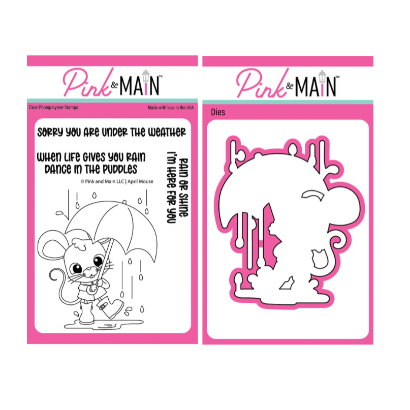 PInk and Main April Mouse Clear Stamp and Die Set