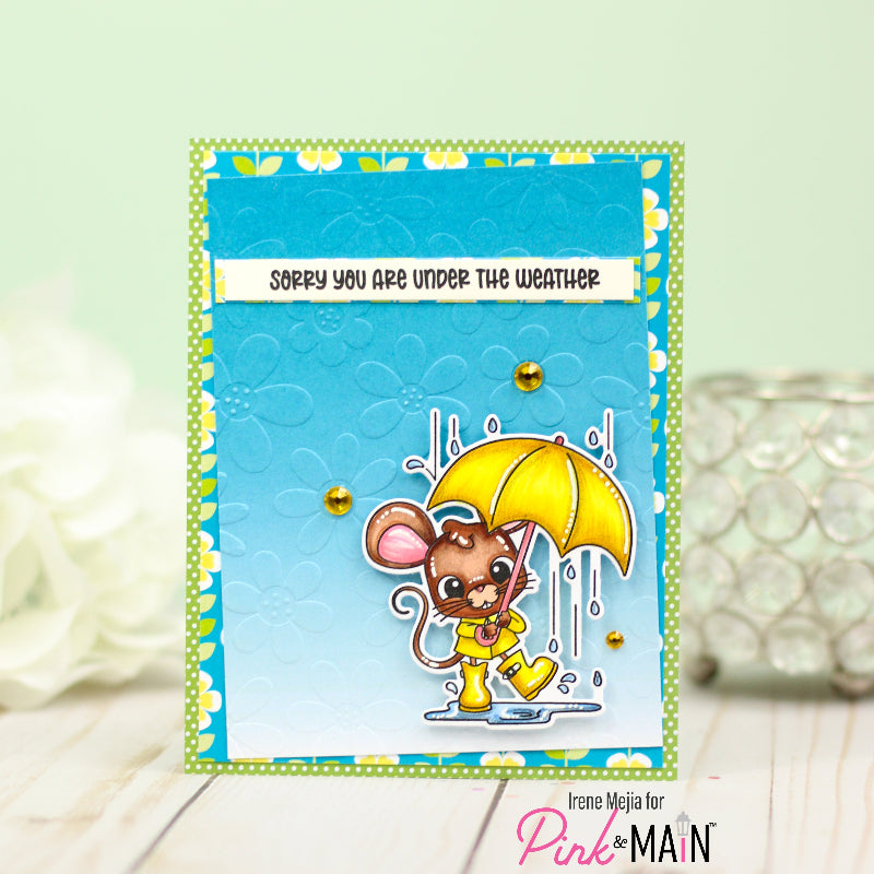 PInk and Main April Mouse Clear Stamp and Die Set feel better
