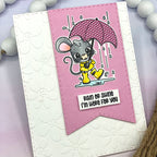 PInk and Main April Mouse Clear Stamp and Die Set flowers
