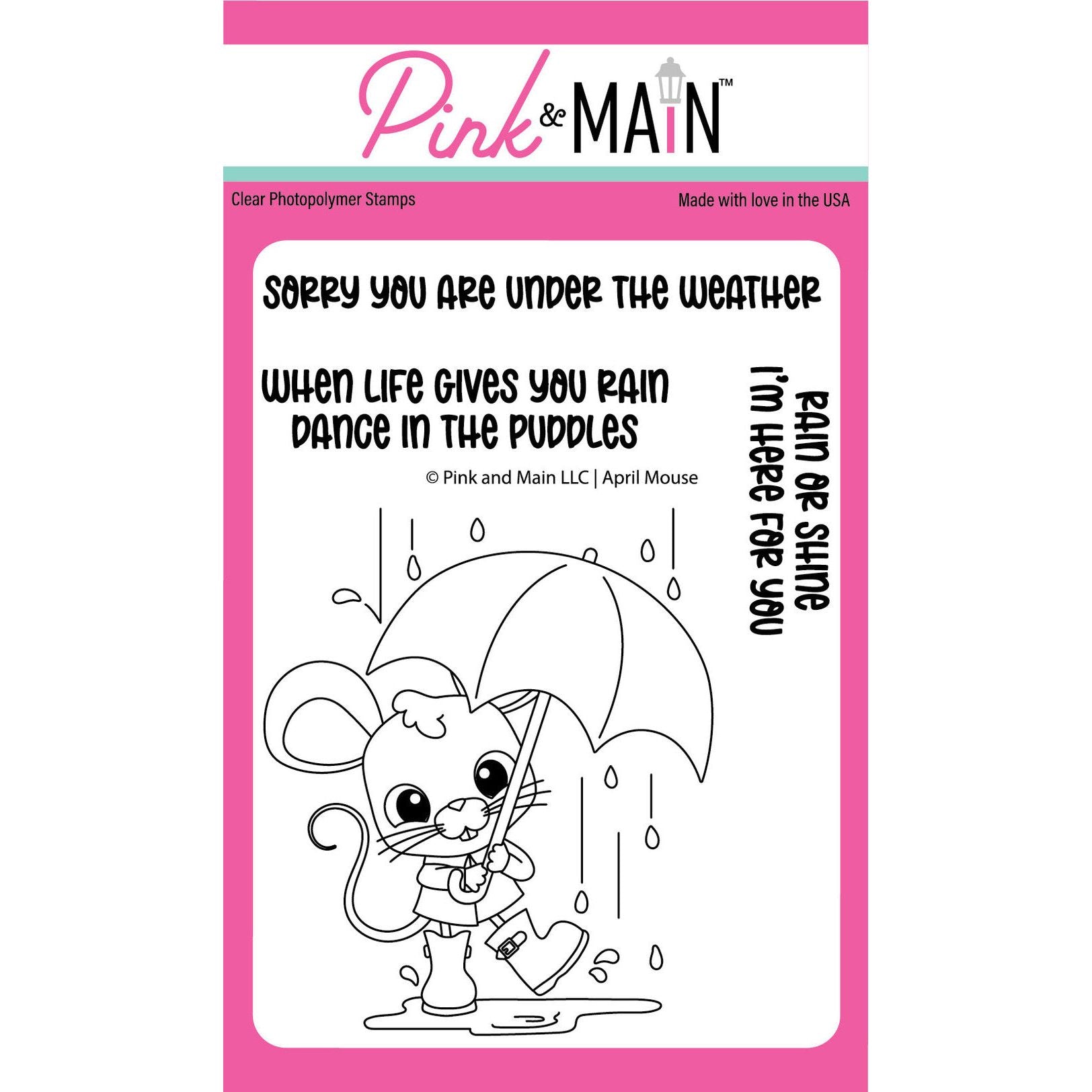 PInk and Main April Mouse Clear Stamp and Die Set product image 1