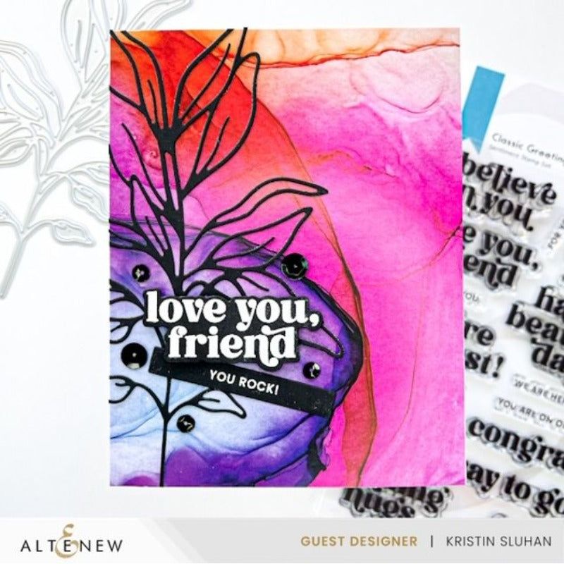 Altenew Classic Greetings Dies alt8471 love you friend
