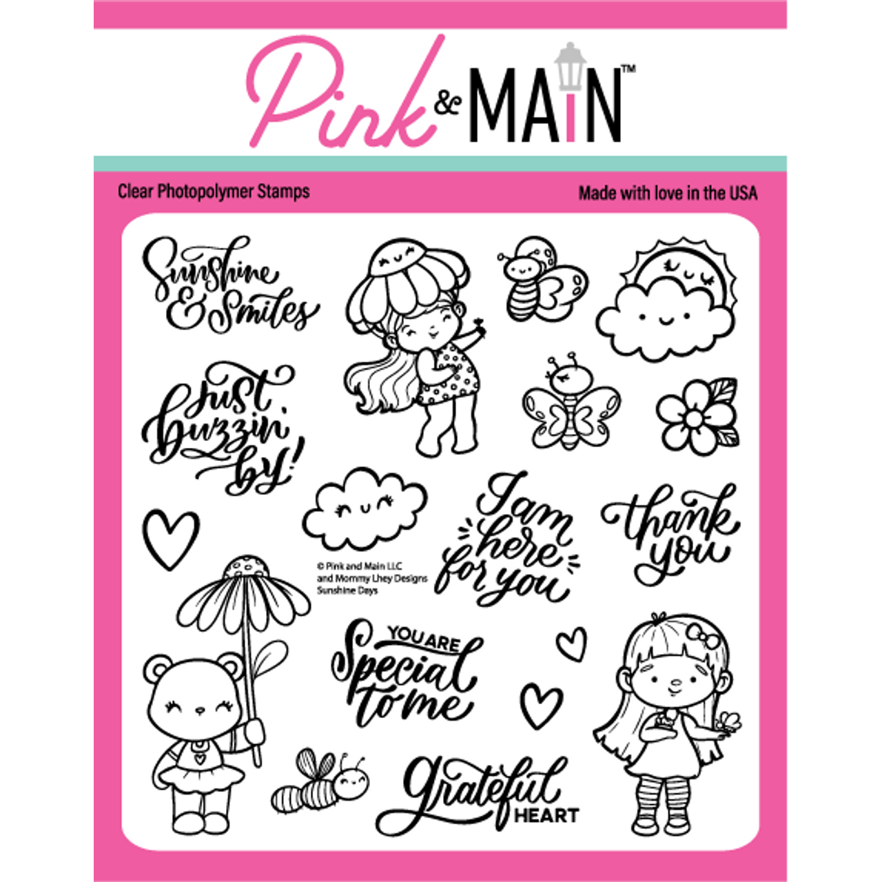 Pink and Main Sunshine Days Clear Stamps PM0618