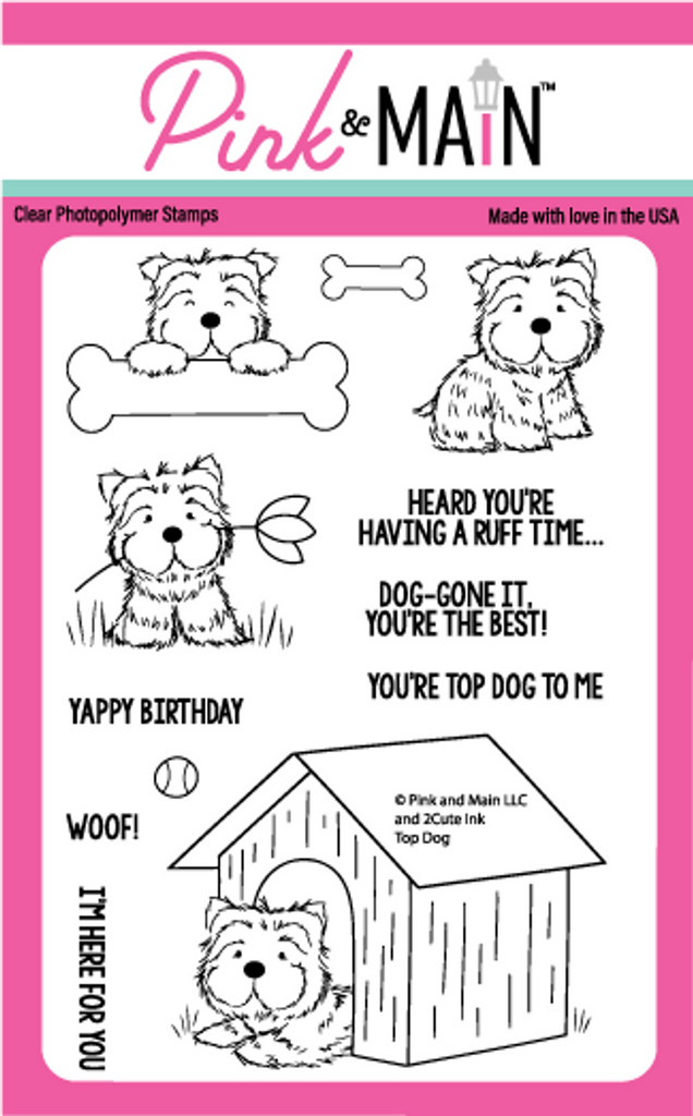 Pink and Main Top Dog Clear Stamps PM0627