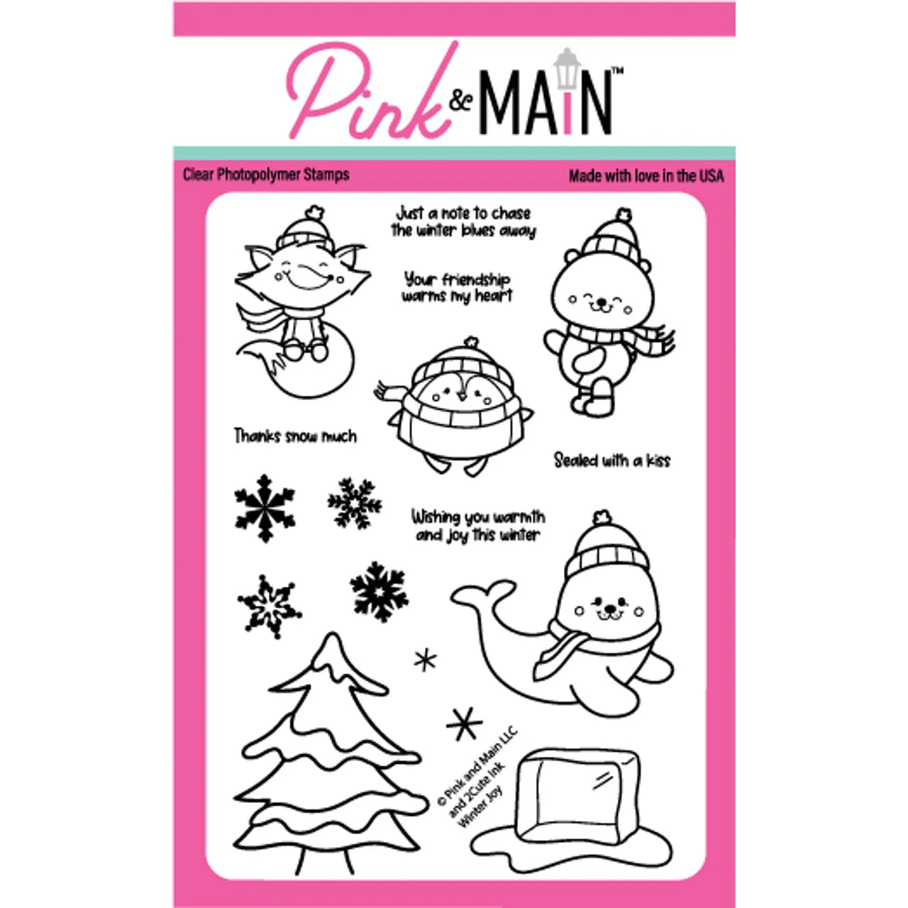 Pink and Main Winter Joy Clear Stamps pm0660